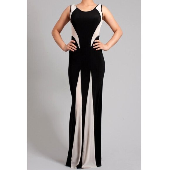 Black Ivory Mesh Hourglass Mermaid Maxi Dress - Picture 2 of 6